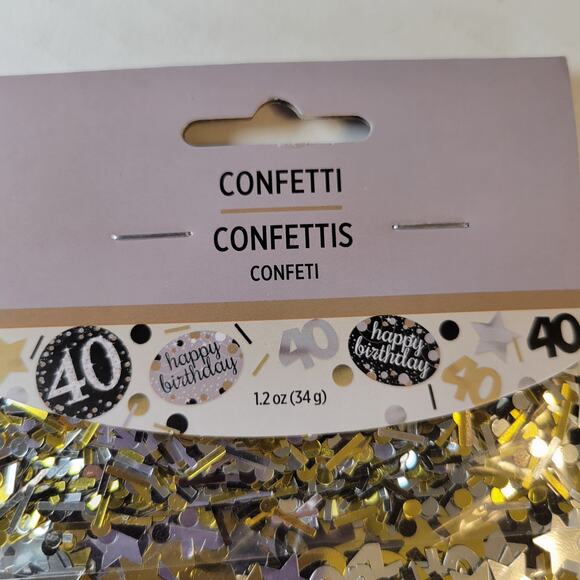 Gold & White 40th Birthday Party Kit - Photo Booth, Decor, Sash & Confetti - Picture 16 of 16